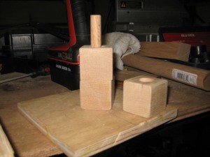 Cubes on a dowel