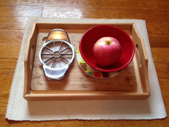 Montessori Apple Themed Activities - Apple Chopping