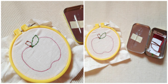 Montessori Apple Themed Activities - Apple Sewing