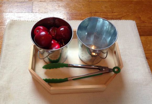 Montessori Apple Themed Activities - Transferring Apples