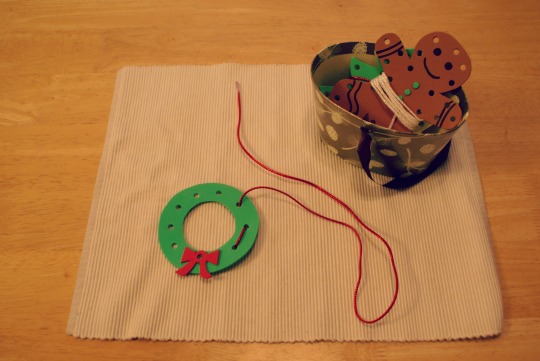 Montessori Christmas Activities for Toddlers - Christmas Lacing Cards