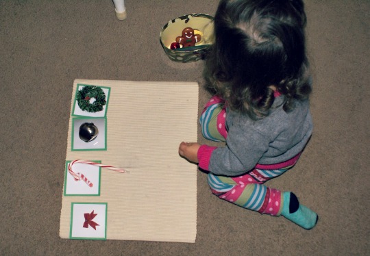 Montessori Christmas Activities for Toddlers - Matching Christmas Objects to Pictures