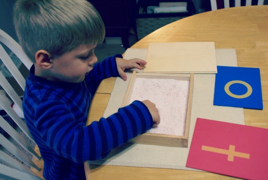 Montessori Christmas Activities for Toddlers - Peppermint Scented Sand Tray