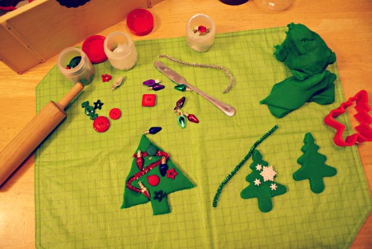 Montessori Christmas Activities for Toddlers - Play Dough Christmas Tree Tray