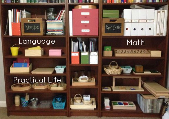 Our Montessori Home School Room Tour - Our Work Shelves