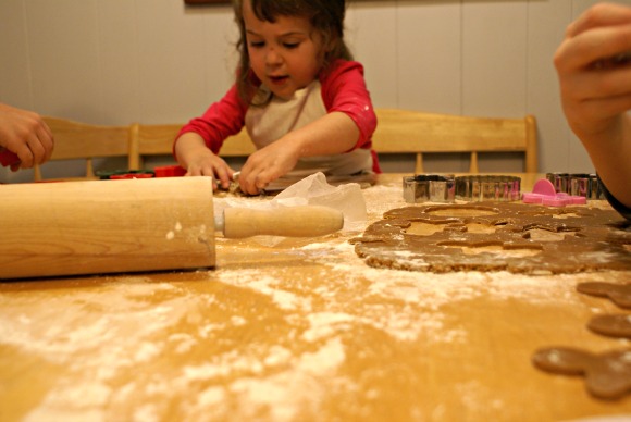 Baking Cookies with Gingerbread Friends